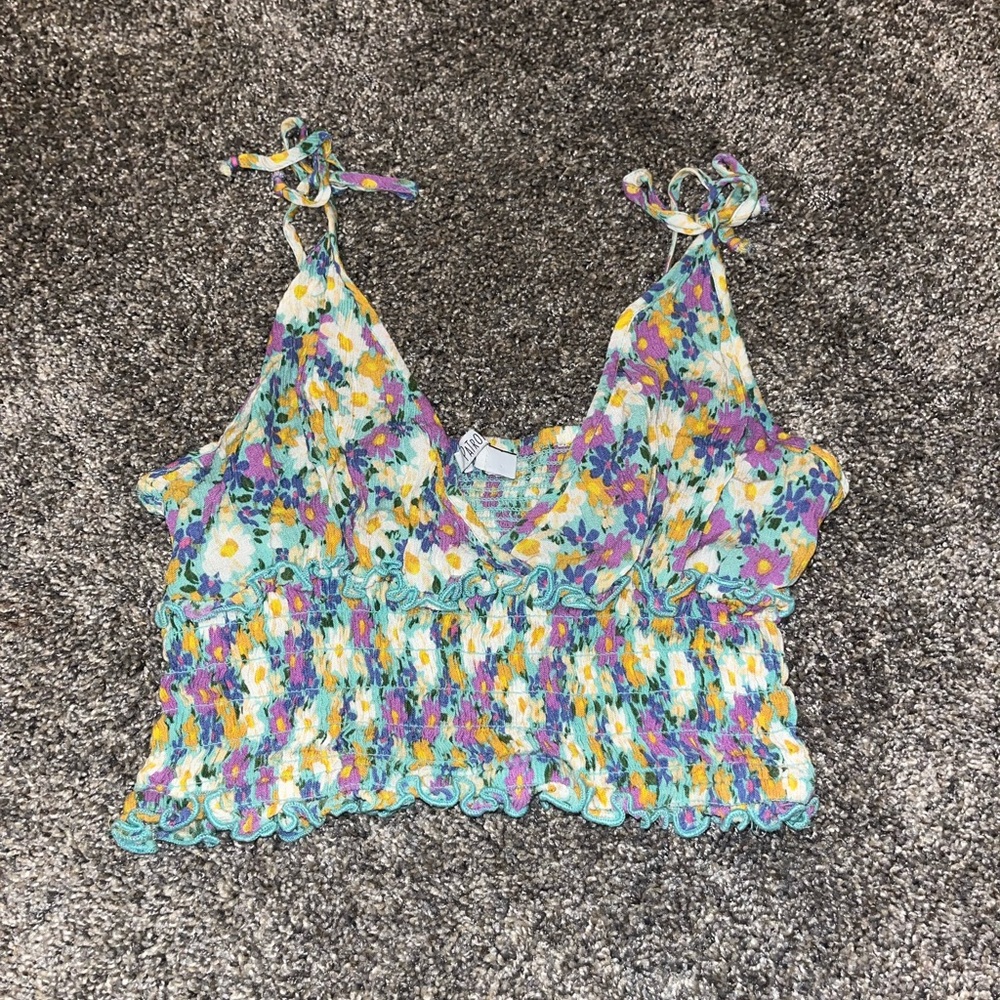 Patrons of peace floral tank, size XS
